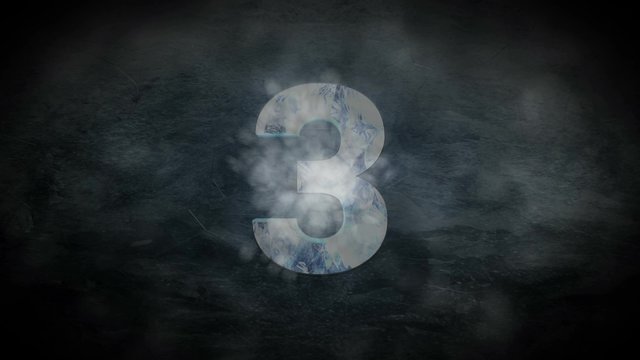 Countdown animation from 5 to 0 with ice cold frosty effect background to frozen the number used for cinematic introduction title presentation in 4k ultra HD video quality in extreme thrilling element