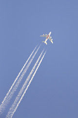 Emirates Airlines plane in the sky