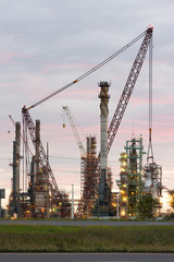 Fototapeta na wymiar Large Crane at an Oil Refinery