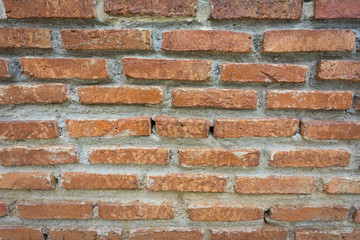 Red bricks on the old wall , texture Background