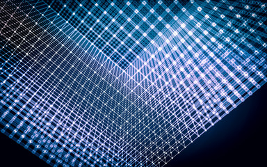 Naklejka premium Abstract polygonal space low poly dark background