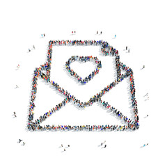 people  shape  love letter