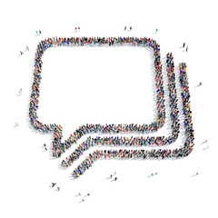 people  shape  chat bubble 3D