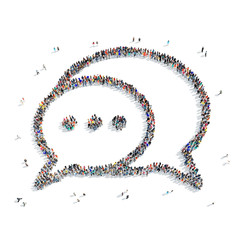 people  shape  chat bubble 3D