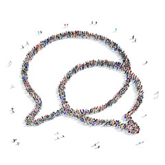 people  shape  chat bubble 3D