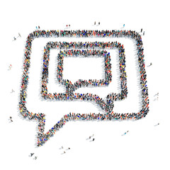 people  shape  chat bubble 3D