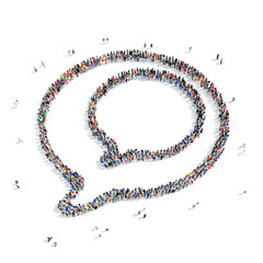 people  shape  chat bubble 3D