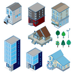 様々な建物 / 立体図