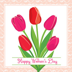 Vector postcard with tulips