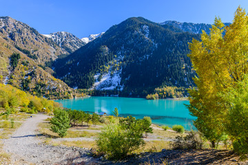 Alpine lake Issyk, Issyk gorge, Kazakhstan.