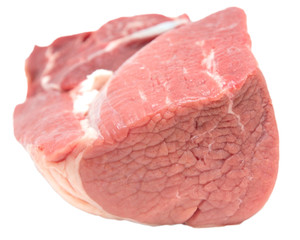 fresh flesh of beef on a white background