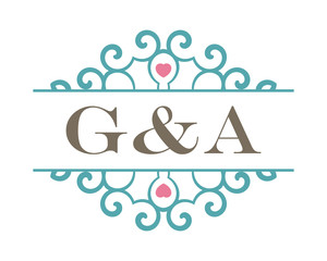 G&A initial ornament wedding logo
