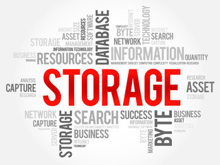 Storage word cloud, business concept