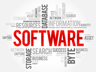 Software word cloud, business concept