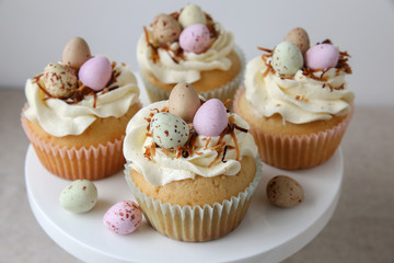 Homemade Easter eggs cupcakes
