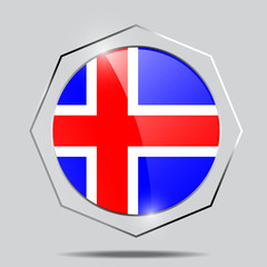 Obraz premium Button Flag of Iceland