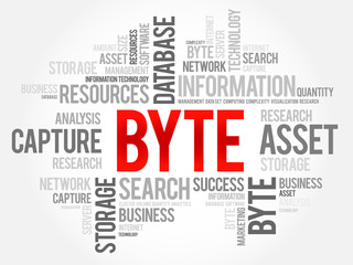 Byte word cloud, business concept