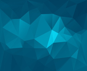 Polygonal mosaic abstract geometry background landscape in blue