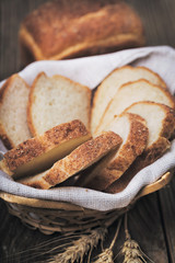 Homemade bread in a basket