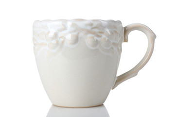 very beautiful porcelain Cup on a white background isolated
