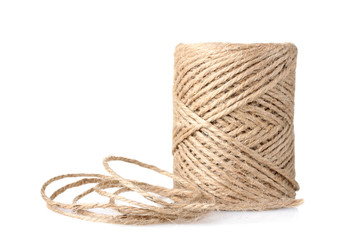 large spools of thread isolated on white background