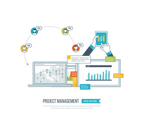 Concept for project management, investment,  finance, financial report, education.