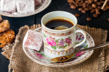 Turkish coffee with Turkish delight