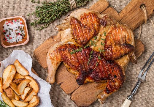 Grilled fried roast Chicken tobacco