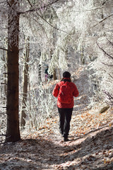 tourist on winter trails
