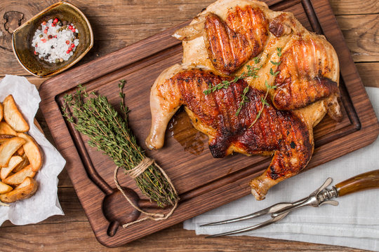 Grilled fried roast Chicken tobacco