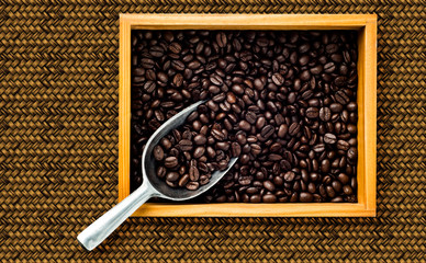 Coffee beans in printers box, include path for change background.