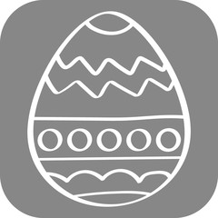 Handgezeichnetes Osterei-Icon mit grauem Hintergrund