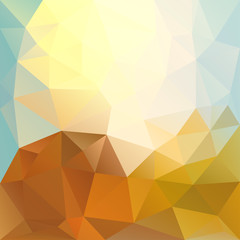 Polygonal mosaic background in blue, yellow and orange colors.