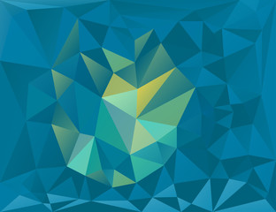 Polygonal mosaic background in blue, yellow and green colors.
