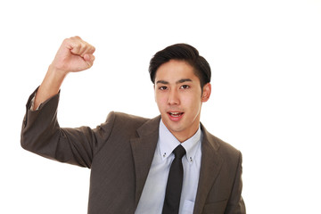 ガッツポーズのビジネスマン