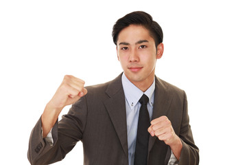 ガッツポーズのビジネスマン
