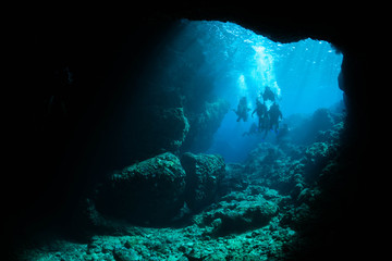 Blue Cave in Okinawa