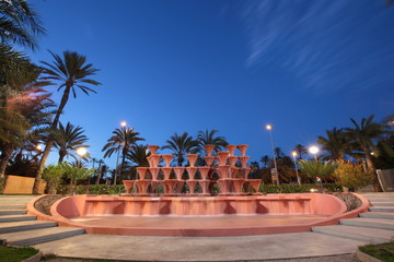 Fototapeta premium Cascading water fountain in Elche, Alicante, Spain, 