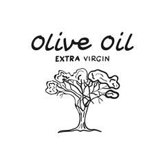 Olive tree vector hand drawn illustration. Great for olive oil labels.