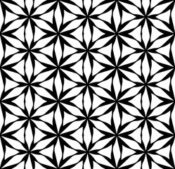 Vector modern seamless geometry pattern flower of life, black and white abstract geometric background, pillow print, monochrome retro texture, hipster fashion design