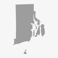 Map State of Rhode Island in gray on a white background - obrazy, fototapety, plakaty