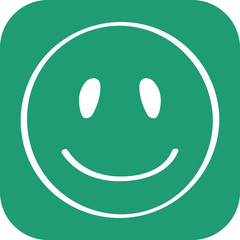 Handgezeichnetes Smiley-Icon mit grünem Hintergrund
