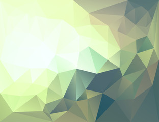 Polygonal mosaic background in yellow, gray and green colors.