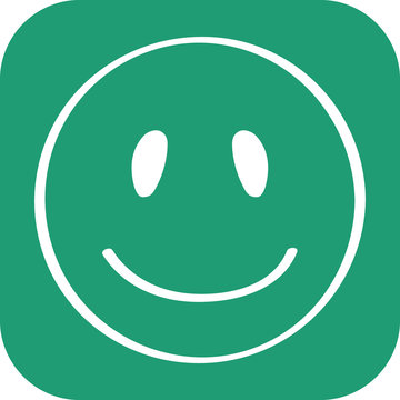 Handgezeichnetes Smiley-Icon mit gr&uuml;nem Hintergrund