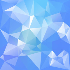 Polygonal mosaic background in blue, white and green colors.
