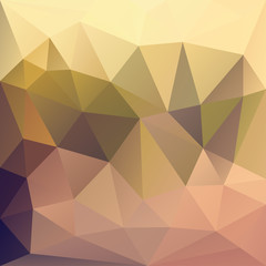 Polygonal mosaic background in yellow, brown, beige and pink col