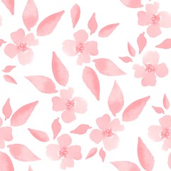 Blossom. Watercolor floral background. Seamless pattern 22