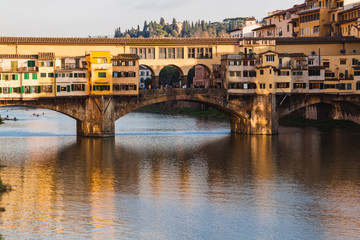 View of the Ponte Vecchio over Arno river in Florence, Tuscany, Italy