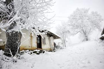 Winter in the far mountain village