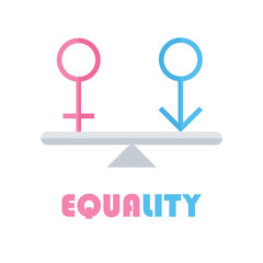 Male and female gender equality concept.